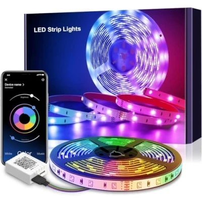 Afbeelding van LED strip 6m, 5050 RGB met afstandsbediening, synchronisatie muziekritme, voor decoratie