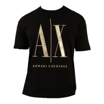 Afbeelding van Armani Exchange heren T shirt met logoprint in de kleur Zwart, maat: XXL