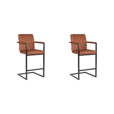 Afbeelding van Denmark barstoel 65 cm microvezel cognac
