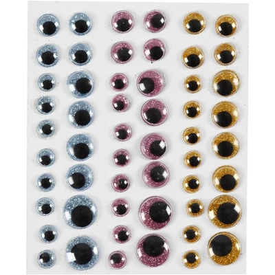 Afbeelding van Creativ company wiebelogen glitter mix 8 15 mm 54st