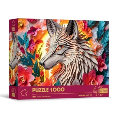 Afbeelding van Trefl puzzel met 3D effect, wolf 1000 stukjes 40e verjaardag Trefl, Paper Art, premium voor volwassenen en kinderen vanaf 14 jaar