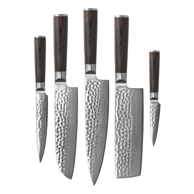 Afbeelding van Shinrai Japan Hammered Damast BR 5 Delige Messenset