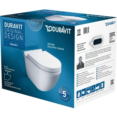 Afbeelding van Duravit Starck 3 wandclosetpack diepspoel 36x54cm softclose zitting wit