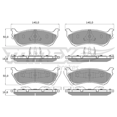Afbeelding van TOMEX brakes TX 12 84 Remblokkenset Achteras Met akoestische slijtagewaarschuwing MERCEDES BENZ: ML Class