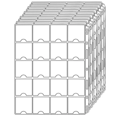 Afbeelding van Uncle Paul CS38 10 vellen map voor 5,1 x cm kartonnen muntenhouders 200 muntzakjes compatibel met muntenverzamelmap