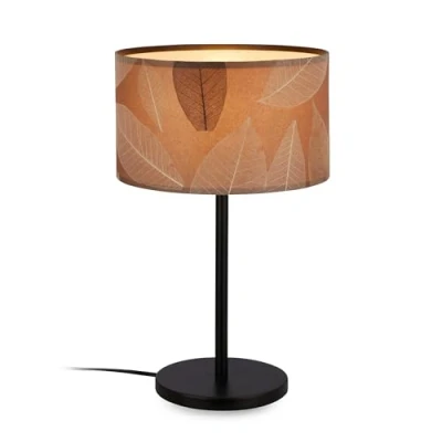 Afbeelding van Tafellamp Mata, bruin, textiel, hoogte 42 cm