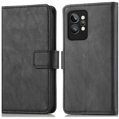 Afbeelding van iMoshion Hoesje Geschikt voor Realme GT2 Pro Met Pasjeshouder Luxe Bookcase Zwart