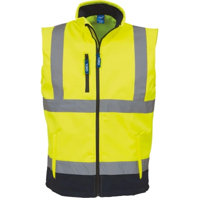 Afbeelding van Yoko Signalisatiegilet van softshell YHV006 Hi Vis Yellow / Navy