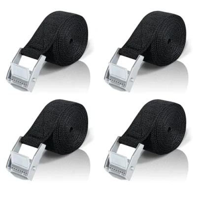 Afbeelding van Ankerriem 3 m, 4 stuks draagriemen met gesp, professionele verstelbare voor kajakken, surfplank, kanoën, fiets, motorfiets belasting 250 kg, riem