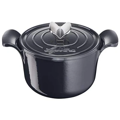 Afbeelding van Lagostina Tradizione Geëmailleerde gietijzeren stoofpan voor langdurig koken Ø 18 cm, braadpan inductie, gas en oven tot 220 C, pan met deksel stoofpotten langzaam
