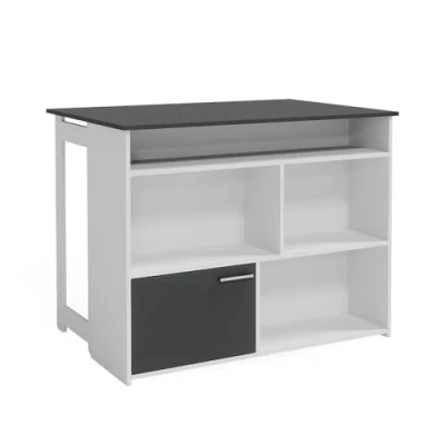 Afbeelding van Vicco Bartafel &quot;Dominic&quot;, antraciet/wit, 116 x 37 cm, 4 open vakken en 1 deur