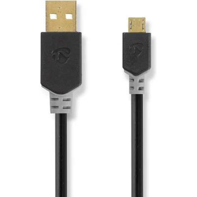 Afbeelding van Nedis Ccbw60500At20 Kabel Usb 2.0 A Male Micro B 2,0 M Antraciet