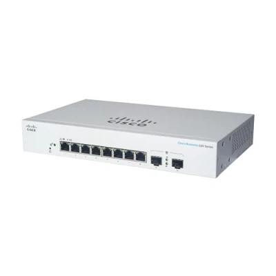 Image de Cisco Business 220 Series CBS220 8P E 2G Commutateur intelligent 8 x 10/100/1000 (PoE+) + 2 Gigabit SFP (liaison montante) Montable sur rack PoE+ (67 W)