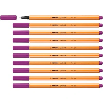 Afbeelding van STABILO point 88 Premium Fineliner Fine 0,4 mm Lila Paars Doos 10 stuks