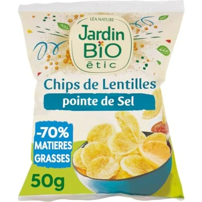Afbeelding van Jardin BiO étic Linzenchips met zoutpunt biologisch zout AB gecertificeerd zak van 50 g