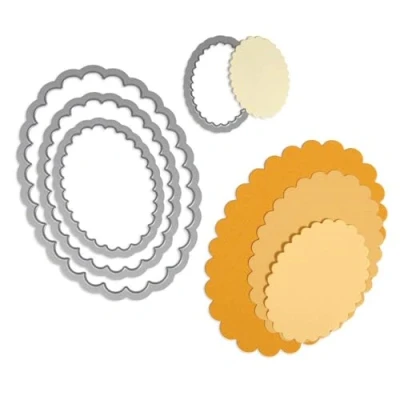 Afbeelding van Sizzix Framelits Die Set Ovalen met kartelrand, 4 stuks