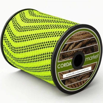 Afbeelding van CORDAMARKET 8 mm hard touw, uniseks, volwassenen, neongroen, 50 m