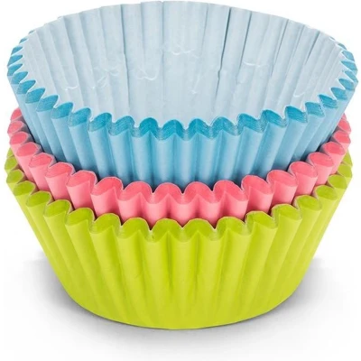 Afbeelding van Patisse Papieren Cupcakevormpjes 5 Cm 90 Stuks Blauw/Groen/Roze