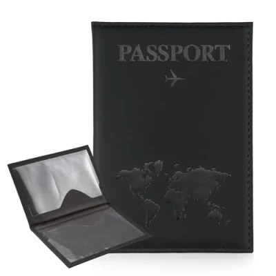 Afbeelding van ILIYAH Paspoorthoes Reisportemonnee Brits paspoortzakje, zwart., Minimalistisch