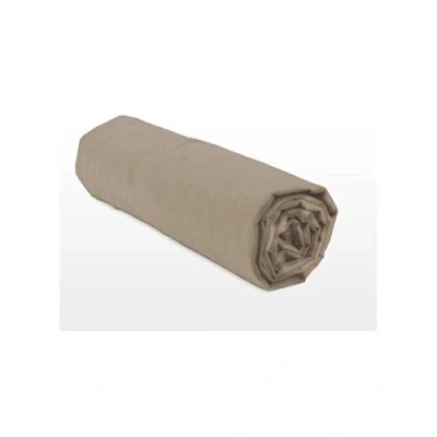 Image de Home Linge Passion Drap Housse Beige foncé 140x190 +25 cm 100% Coton 57 Fils (Label Oeko Tex)
