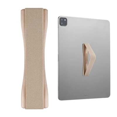 Afbeelding van TECHGEAR Support pour tablette/main Sangle adhésive élastique universelle à coller au dos des tablettes et étuis tablette, iPad, Samsung Tabs, Lenovo, appareils portables plus encore Noir