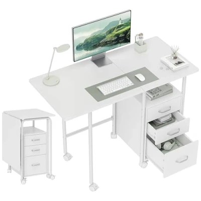 Afbeelding van HOMCOM Computerbureau 105x51x75,5cm MDF Wit