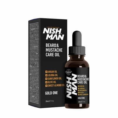Afbeelding van Baardolie Nishman Beard &amp; Mustache Care Oil Gold One 30 ml