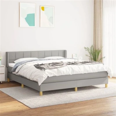 Afbeelding van vidaXL Boxspring met matras stof lichtgrijs 160x200 cm