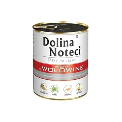 Afbeelding van Dolina Noteci Premium rijk aan rundvlees nat hondenvoer 800g x10