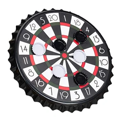 Afbeelding van Relaxdays bierdop dartspel magnetisch dartboard drankspel feest met 6 dopjes