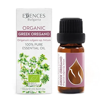 Image de Essences Bulgarie Huile Essentielle d&#039;Origan Grec Biologique 10ml Origanum vulgare ssp. Hirtum 100% Pur et Naturel Non dilué Qualité Thérapeutique Ferme Familiale Distillé à la Vapeur