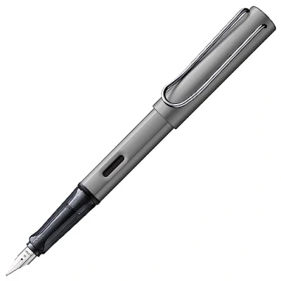 Image de LAMY AL star graphite Stylo plume avec grip ergonomique et acier en taille F corps aluminium léger cartouche T 10 bleue Droitier
