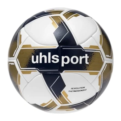 Afbeelding van Uhlsport Revolution Thermobonded Wedstrijdbal Wit / Marine Goud Maat: 5