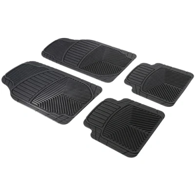 Image de WALSER Jeu de tapis caoutchouc universel pour voiture Priscus, antidérapant 4 pièces, sol découpable noir 28063
