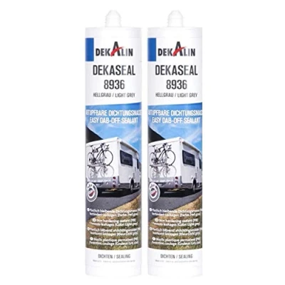 Afbeelding van Dekalin Dekaseal 8936 Set van 2 lichtgrijze afdichtmiddelen voor frames, afvoeren of caravans en campers