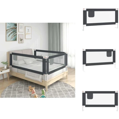 Afbeelding van vidaXL Bedhekje peuter 150x25 cm stof donkergrijs