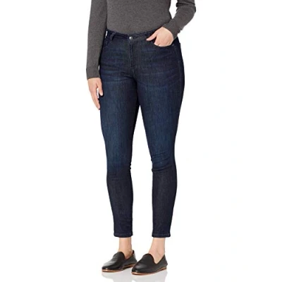 Image de Amazon Essentials Jean moulant courbée taille mi haute pour femmes, délavé foncé, 34
