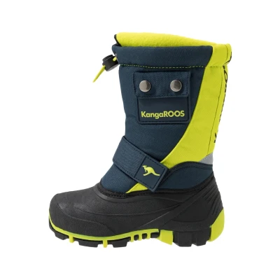 Afbeelding van Kangaroos BEAN Snowboots voor kinderen, Maat: 28, Darkk navy/lime Textiel/ synthetisch