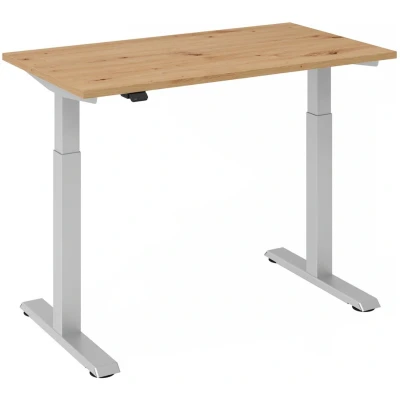Afbeelding van XMST 612 S Bureau 120 x 67 Tafelhoogte I Elektrisch in hoogte verstelbaar Essen Eik/Zilver