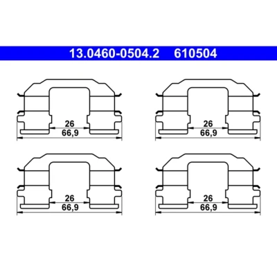 Afbeelding van Accessoireset, schijfremblok ATE 13.0460 0504.2