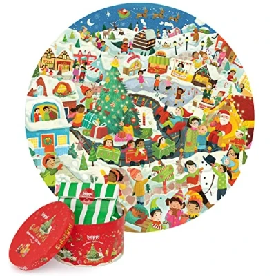 Afbeelding van Boppi kerstpuzzel voor kinderen, 150 stukjes, ronde kinderen vanaf 5 jaar, 100% gerecyclede kaart