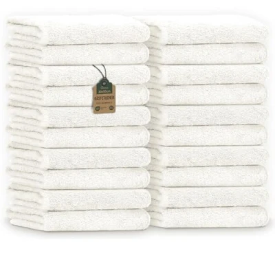 Afbeelding van NatureMark Set van 20 badstof gastendoekjes, 30 x 50 cm, 100% katoen, natuurcrème