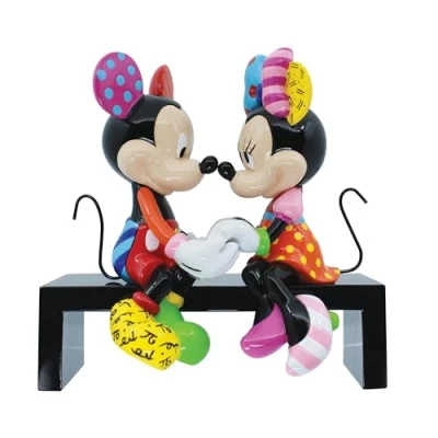 Afbeelding van Enesco Disney Britto Figuur Mickey en Minnie Mouse zittend op een bankje in het park, 16 cm, meerkleurig
