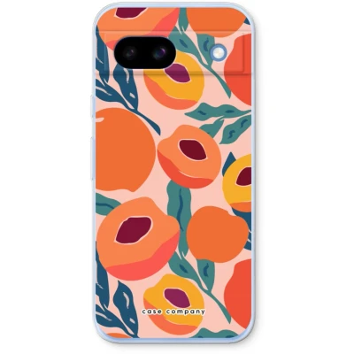 Afbeelding van Case Company® hoesje geschikt voor Google Pixel 8a Perzik Soft Cover Telefoonhoesje Bescherming aan alle Kanten en Schermrand