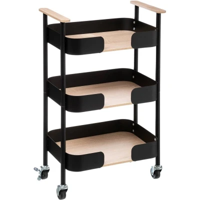 Afbeelding van Serveringsvagn 5five Zwart (75 x 45,5 28,5 cm)