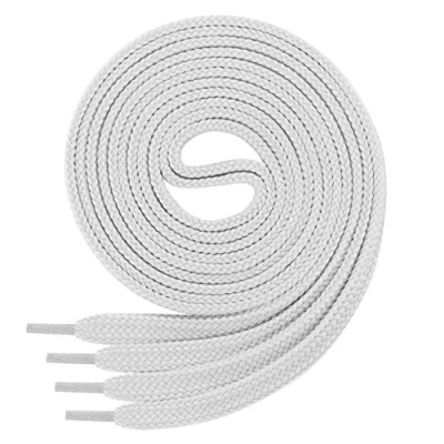 Afbeelding van Di Ficchiano Platte veters voor sneakers en sportschoenen, lengte 120 cm, breedte 7 mm, Lichtgrijs