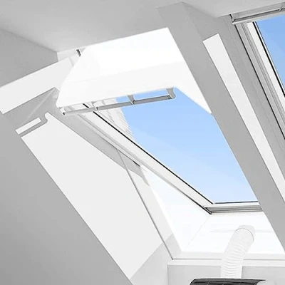 Afbeelding van Raamafdichting voor mobiele airconditioning, dakraam, Hot Air Stop bevestiging aan kantelramen, raamafdichting, 230 cm x 2
