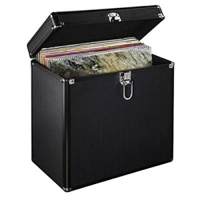 Afbeelding van Hama Lp Koffer 50 Alu Look Zwart