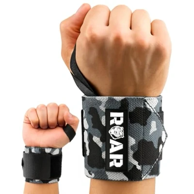 Afbeelding van Roar® Polsbeschermer, crossfitness, krachttraining, 2 stuks, polsbescherming, perfecte ondersteuning, voor vrouwen en mannen, polsband, polswraps (camouflage)