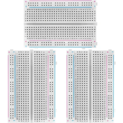 Afbeelding van AZDelivery 3 x Mini Breadboard 400 Pin met 4 Busbars compatibel Arduino en Jumper Wire Kabels Inclusief E Book!